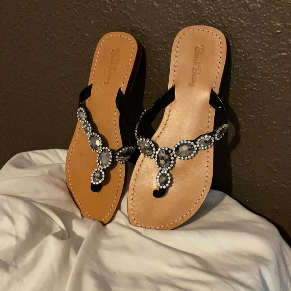 Beach Bunny sandals size 10, made in Indonesia